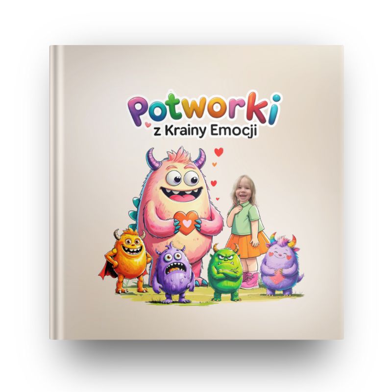 personalizowana książka o emocjach dla dziewczynki z imieniem i zdjęciem