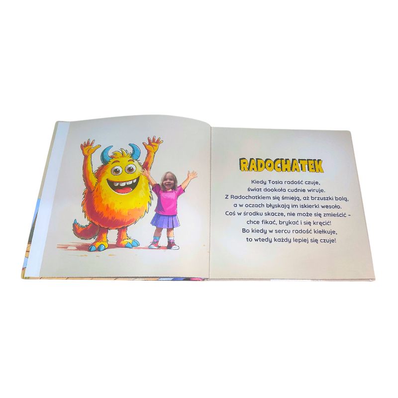 personalizowana książka o emocjach dla dziewczynki z imieniem i zdjęciem