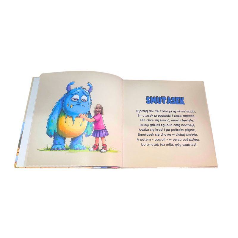 personalizowana książka o emocjach dla dziewczynki z imieniem i zdjęciem