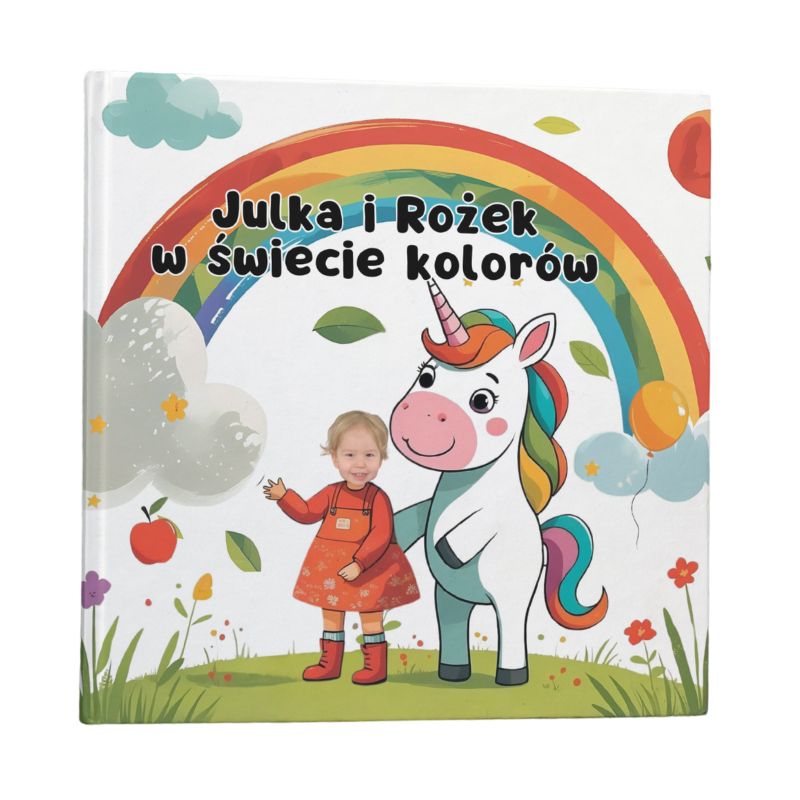 personalizowana książka o kolorach z imieniem i zdjęciem dziecka