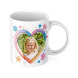 Kubek ze zdjęciem dla mamy w kwiatowej ramce z napisem Kocham Cię Mamo