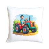 poduszka ze zdjęciem retro traktorek. Poduszka ze zdjęciem – mały retro traktorek z dzieckiem 45x45