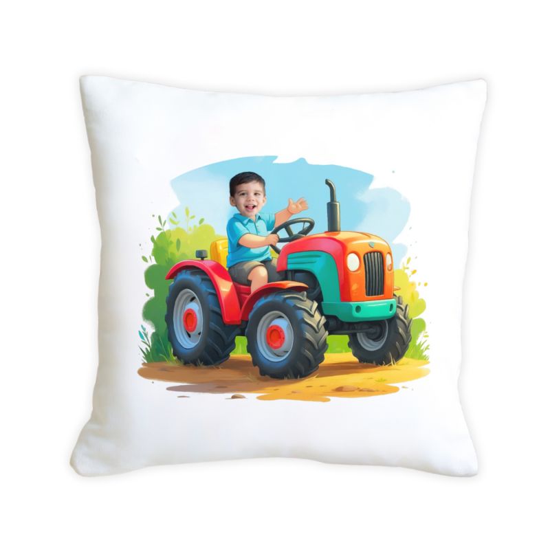 poduszka ze zdjęciem retro traktorek. Poduszka ze zdjęciem – mały retro traktorek z dzieckiem 45x45