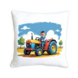 Poduszka ze zdjęciem – retro traktor z dzieckiem 45X45