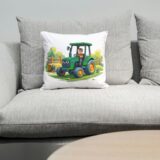 Poduszka ze zdjęciem – zielony traktor z kabiną
