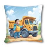 Poduszka ze zdjęciem wywrotka – personalizowany prezent, który zachwyci każdego fana pojazdów budowlanych i maszyn!