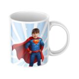 Personalizowany kubek SUPERBOHATER z Twoją twarzą i bajkową grafiką dla chłopca