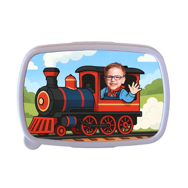 bajkowa śniadaniówka ze zdjęciem ciuchcia