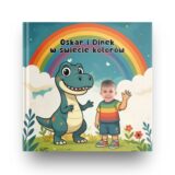 Personalizowana książka dla chłopca o kolorach z dinozaurem – dziecko bohaterem bajki