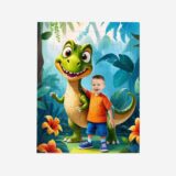 personalizowane puzzle Dinozaur Dinek z własnym zdjęciem