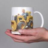 Kubek ze zdjęciem spychacz personalizowany dla dziecka