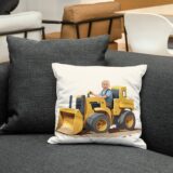 Poduszka ze zdjęciem spychacz personalizowana dla dziecka